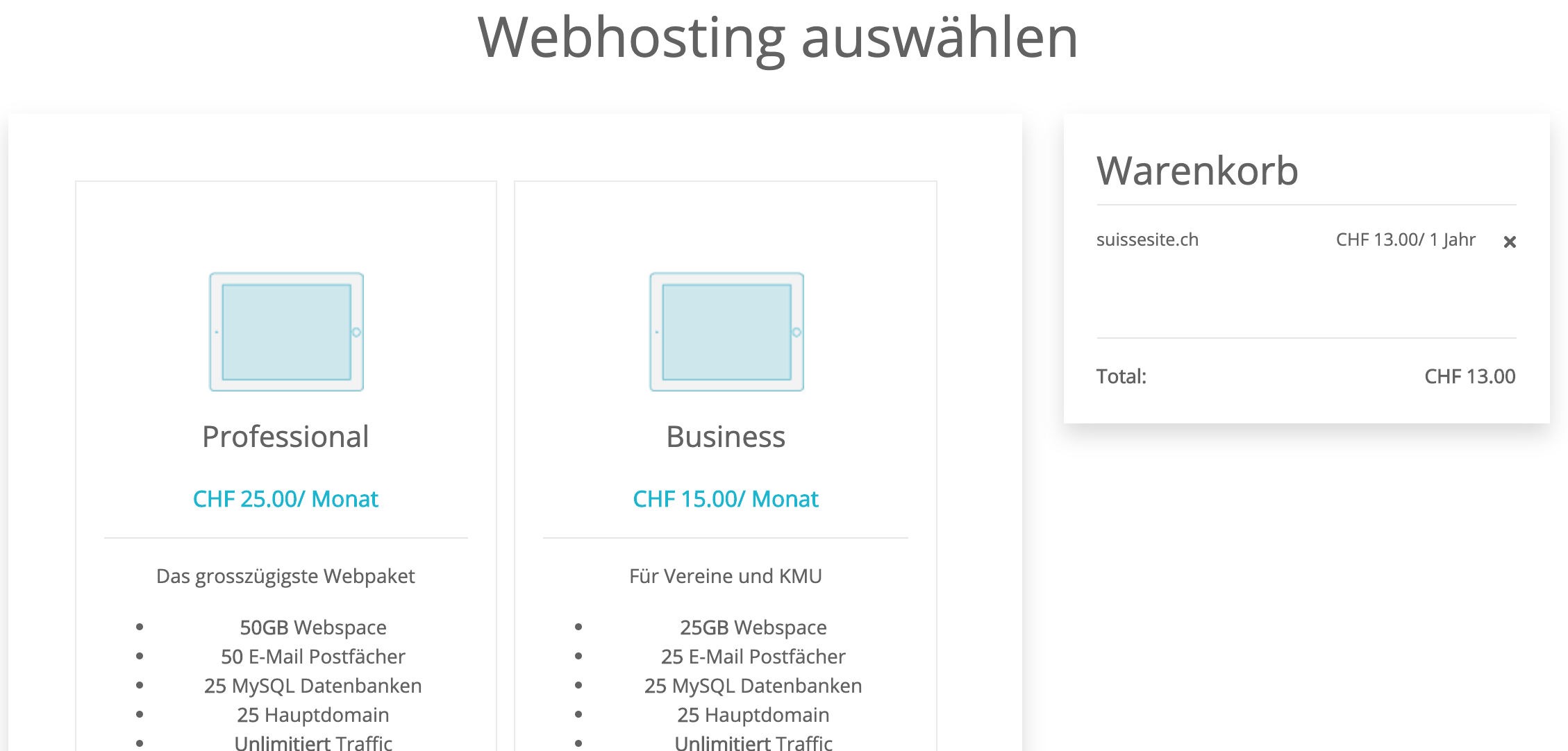 Hostbott Webhosting bestellen